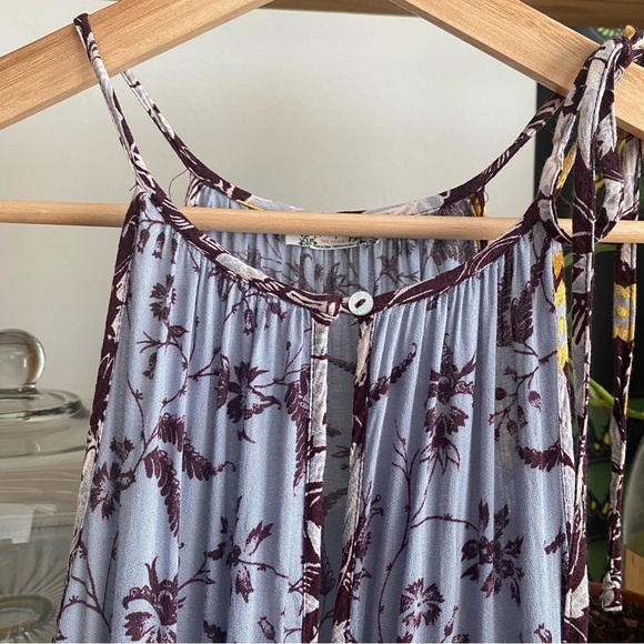 Free People Intimately Purple Yellow Floral Print Wildest Dream Slip Dress XS - Picture 10 of 16